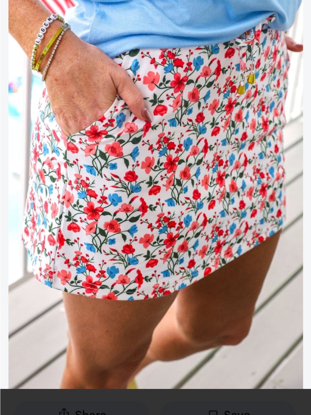 Cynthia Rowley White Mini Skirt with Red, Pink & Blue Floral Print